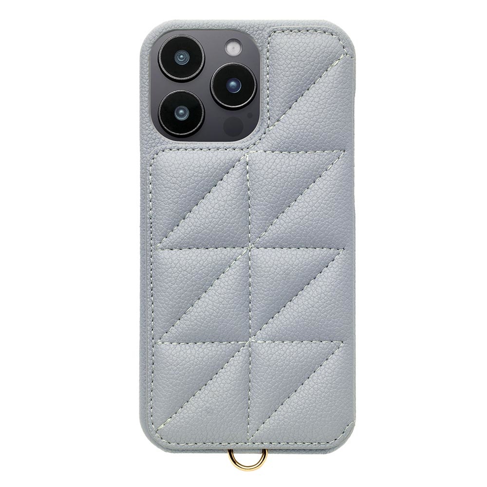 【iPhone16 Pro Max ケース】Triangle Puffy Case (pale blue)