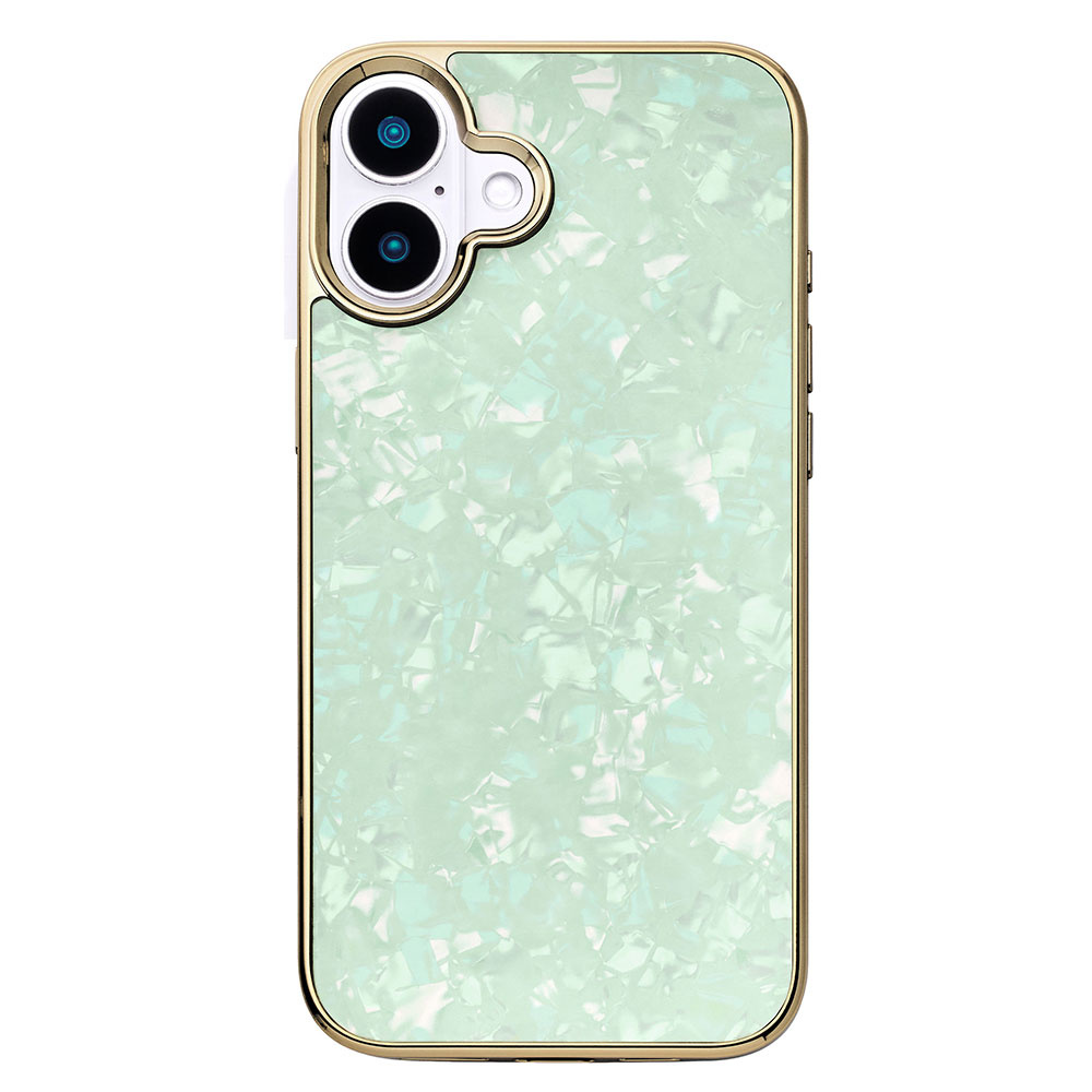 【iPhone16 Plus ケース】Glass Shell Case (mint)