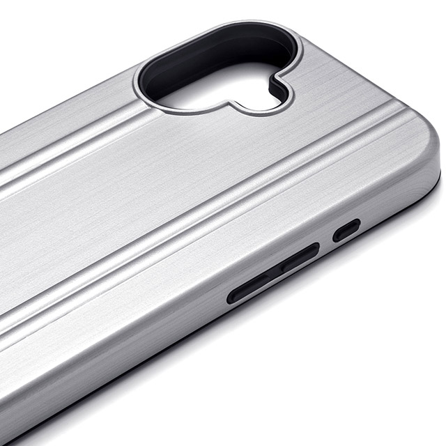 【iPhone16 ケース】ZERO HALLIBURTON Hybrid Shockproof Case (Matte Silver)サブ画像