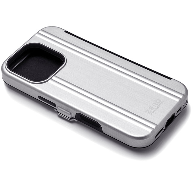 【iPhone16 Pro ケース】ZERO HALLIBURTON Hybrid Shockproof Flip Case (Matte Silver)goods_nameサブ画像