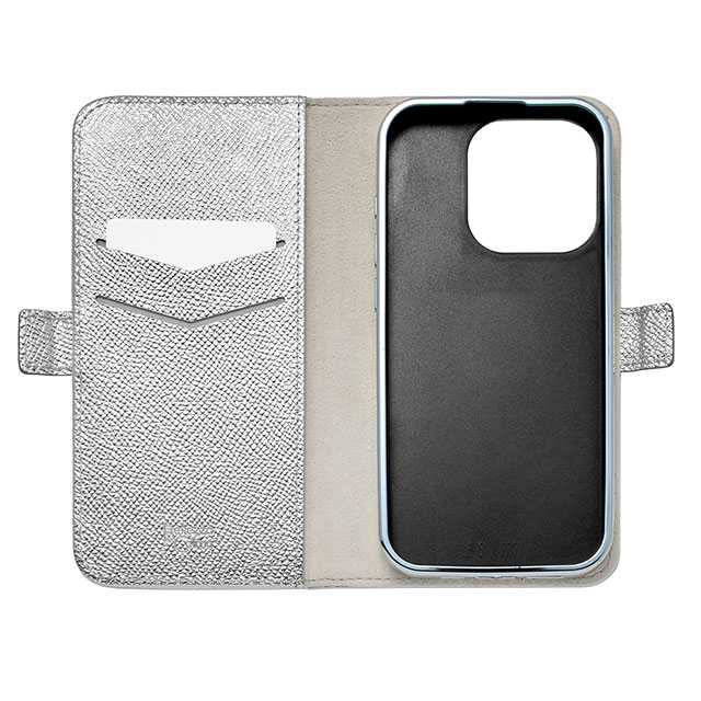 【iPhone15 Pro ケース】Rich in color Leather Book (silver)サブ画像