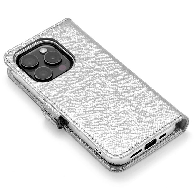 【iPhone15 Pro ケース】Rich in color Leather Book (silver)サブ画像