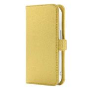 【iPhone15Proケース】Rich in color Leather Book (banana yellow)