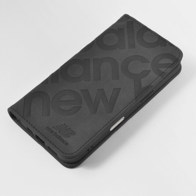 【iPhone16 ケース】new balance 手帳ケース (スタンプロゴスエード/ブラック)サブ画像