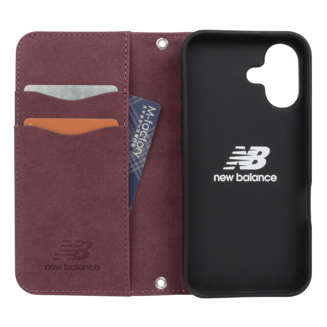 【iPhone16 ケース】new balance 手帳ケース (スタンプロゴスエード/バーガンディ)goods_nameサブ画像