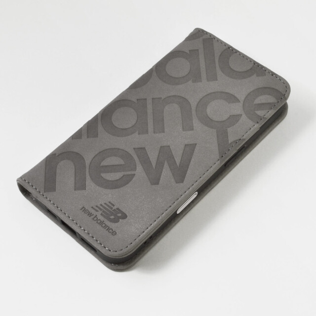 【iPhone16 ケース】new balance 手帳ケース (スタンプロゴスエード/グレー)サブ画像