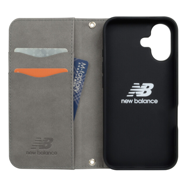 【iPhone16 ケース】new balance 手帳ケース (スタンプロゴスエード/グレー)サブ画像