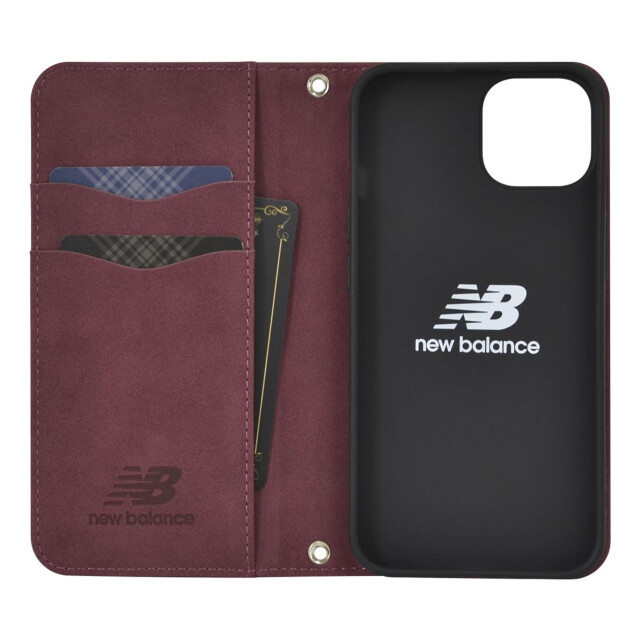 【iPhone16 Pro ケース】new balance 手帳ケース (スタンプロゴスエード/バーガンディ)サブ画像