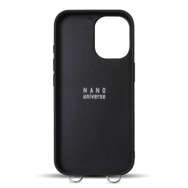 【iPhone16 ケース】nano universe ストラップ付き背面ケース (バイカラー/ブラック)goods_nameサブ画像