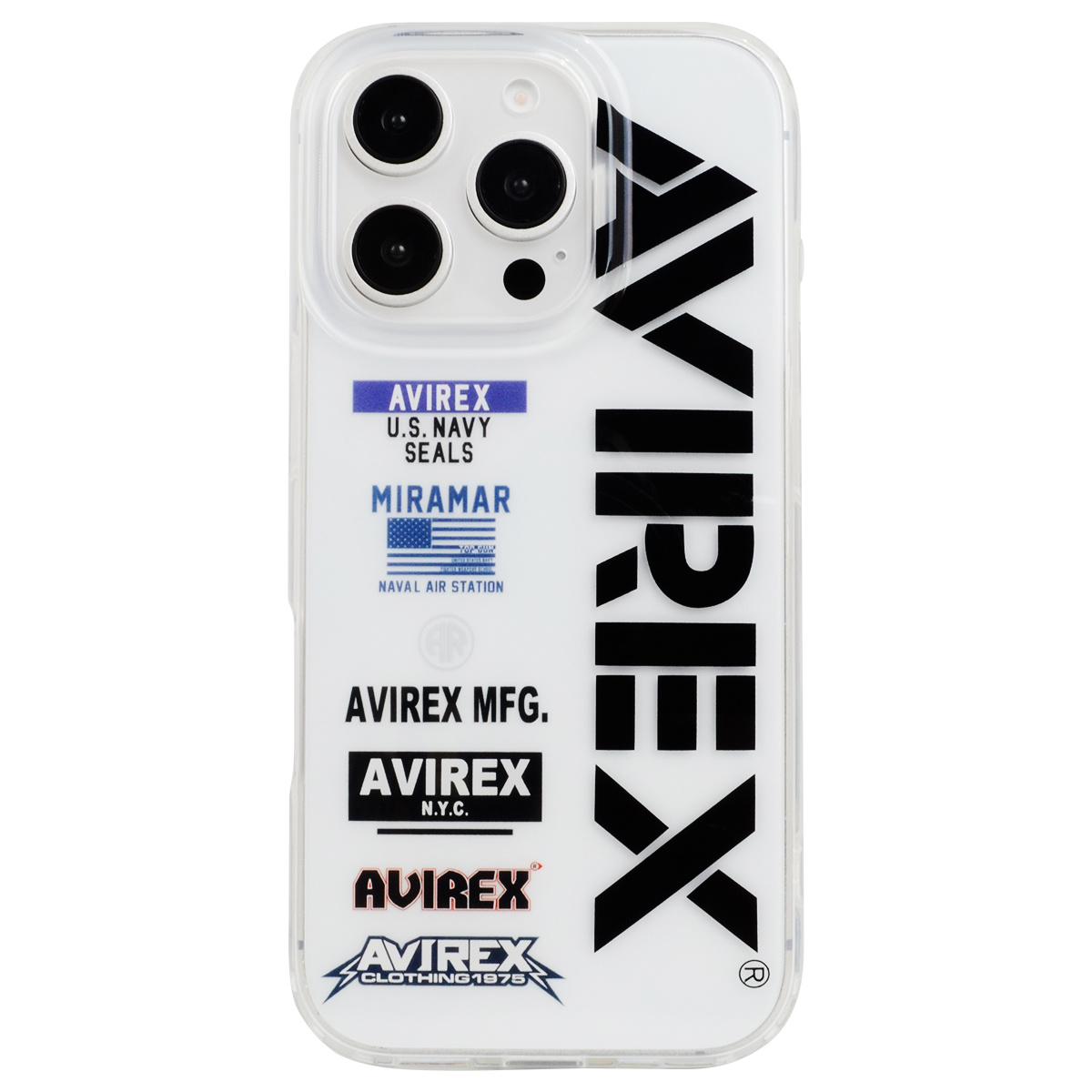 【iPhone16 Pro ケース】AVIREX TPUクリアケース (ロゴ)