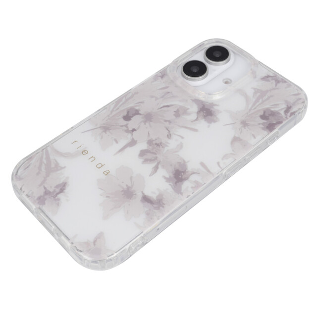 【iPhone16 ケース】rienda TPUクリアケース (Dress Flower/くすみホワイト)goods_nameサブ画像