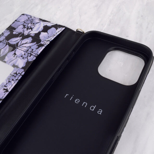 【iPhone16 Pro ケース】rienda スクエア手帳ケース (ブラック)サブ画像