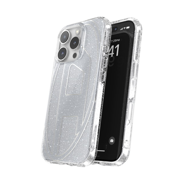 【iPhone16 Pro ケース】Oval D Glitter (Silver)サブ画像