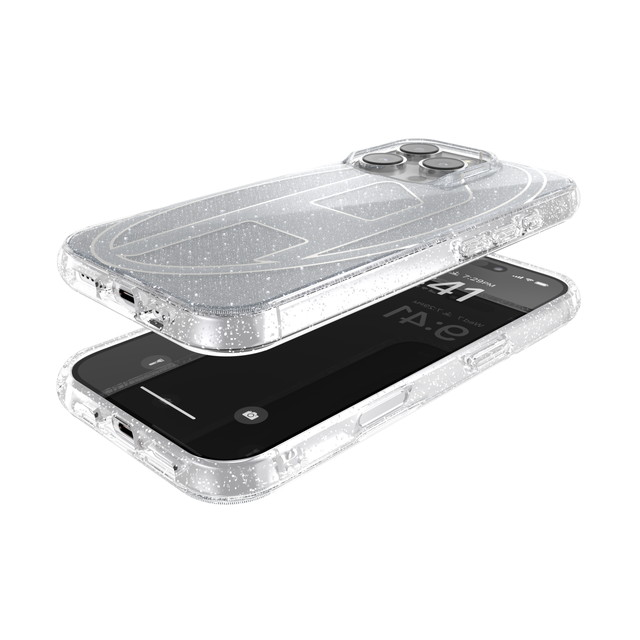 【iPhone16 Pro ケース】Oval D Glitter (Silver)サブ画像