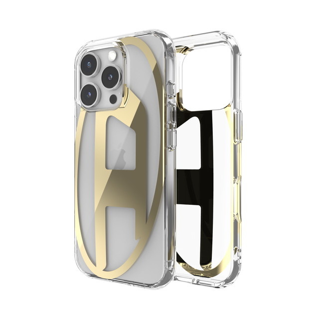 【iPhone16 Pro ケース】Oval D Mirror Clear (Clear/Gold)