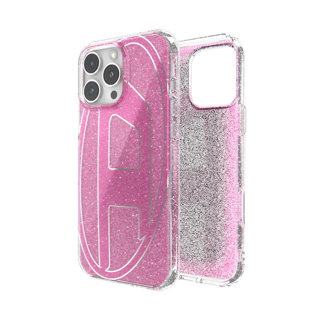 【iPhone16 Pro Max ケース】Oval D Glitter (Pink)