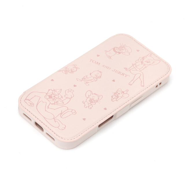 【iPhone16 ケース】ガラスフリップケース (トムとジェリー／ピンク)goods_nameサブ画像