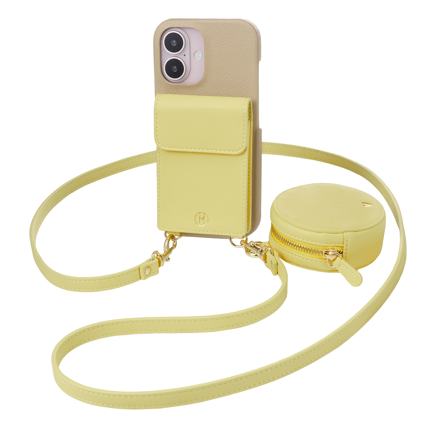 【iPhone16 ケース】Wrap Case with Pouch (Beige×Yellow)goods_nameサブ画像