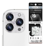 【iPhone16 Pro/16 Pro Max フィルム】ディズニー ガラスフィルム カメラ保護 一体型 クリア 硬度10H (ミッキー/アイコン)