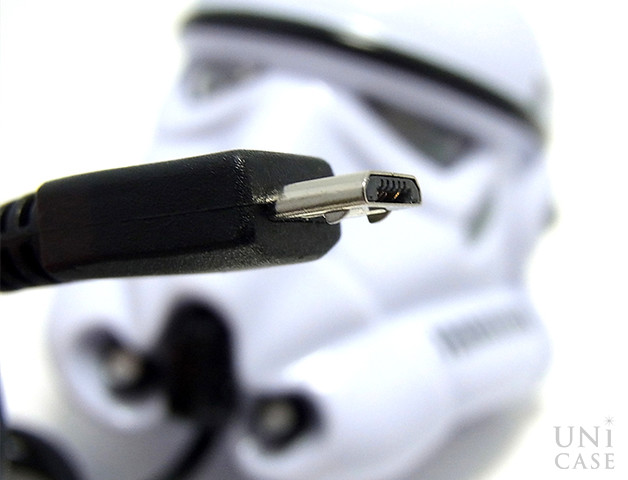 STARWARS microUSBコネクターAC充電器2A (ストームトルーパー)のケーブルコネクタ部分