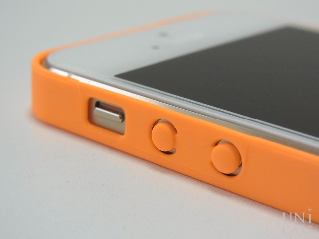 【iPhone5s/5 ケース】NUDE Neon Orangeのサウンドボタン