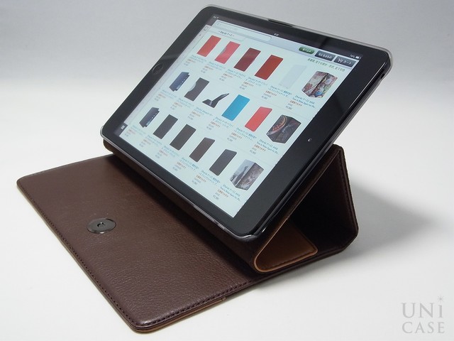 【iPad mini3/2/1 ケース】Prestige Envelope Folio ダークブラウンのフラップ