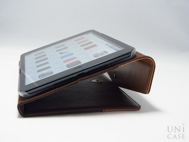 【iPad mini3/2/1 ケース】Prestige Envelope Folio ダークブラウンのフラップ角度