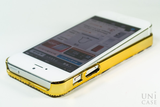 【iPhone5s/5 ケース】フルペーストデコレーションケース Labyrinth Mirror GOLDの装着