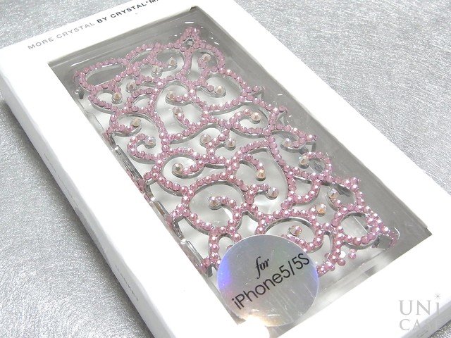 【iPhone5s/5 ケース】フルペーストデコレーションケース Arabesque GOLDのピンクタイプ