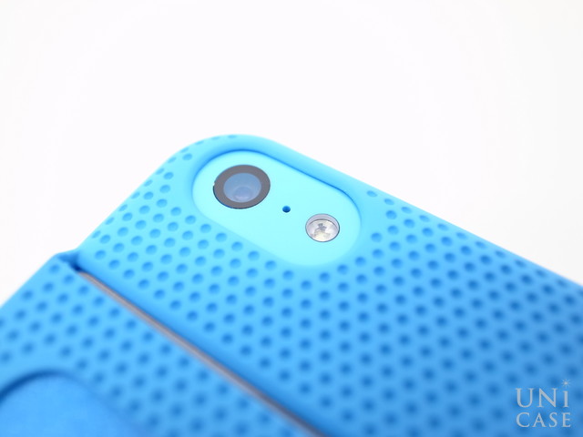 【iPhone5c ケース】Bluevision OsaifuSlim for iPhone 5c Blueのカメラ穴