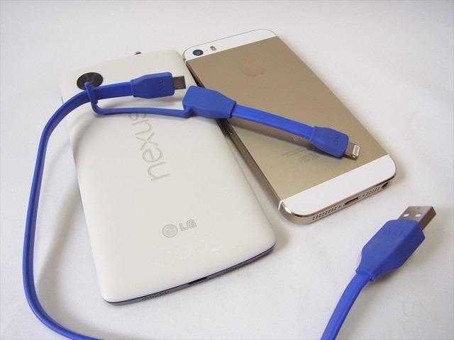 1本でiPhoneとAndroidの充電ができる個性的なデザインの優等生スマホケーブル！：DUO SYNCABLE - MICROLIGHTNING - USB0.3M BLUE