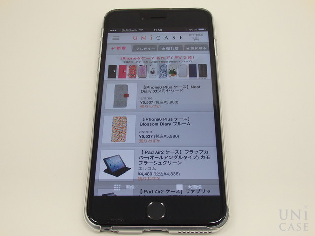 【iPhone6s Plus/6 Plus ケース】エアージャケットセット (クリア)の装着