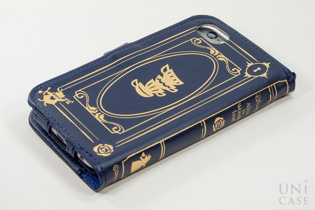 【iPhone6s/6 ケース】ディズニーキャラクター/Old Book Case(アリス・イン・ワンダーランド/ネイビー)の背面